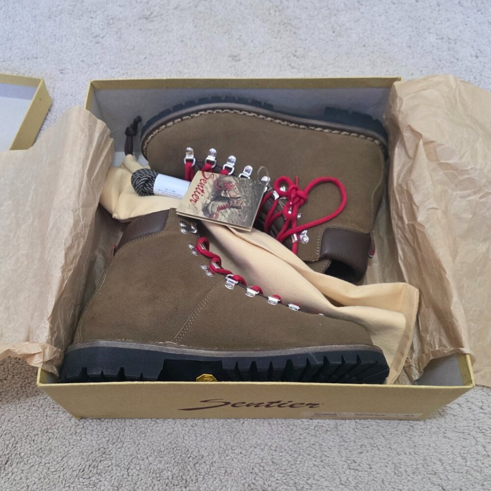 Sentier Italia Bobber Pedula Leather Hiking Boots Natural Tan Size 41 NIB - Picture 8 of 10